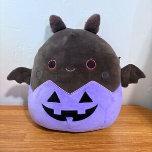 Squishmallows Bat in Purple Jack-O-Lantern Plush Halloween 12 Inch Brown Purple